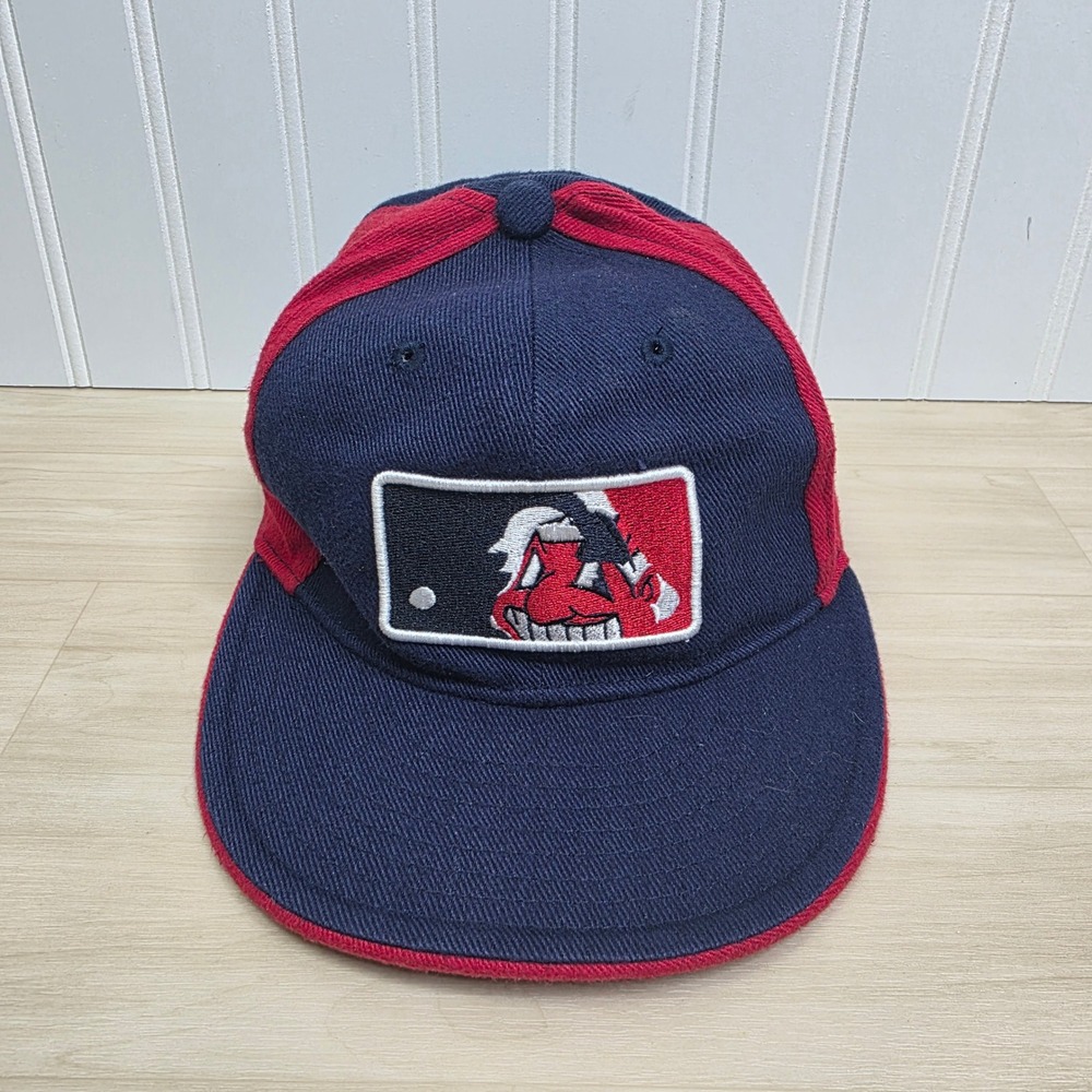 New Era 59FIFTY Cleveland Indians Fitted Hat Navy Red MLB Size 7 1/4